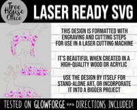 Deer Laser SVG, Floral Doe, Buck with Flowers, Glowforge svg Product Image 2