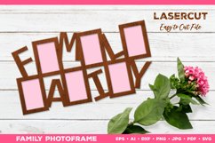 Family Photoframe for Laser Cut, Valentines Photoframe SVG Product Image 1