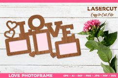 Love Photo Frame for Laser Cutting, Valentine Photoframe SVG Product Image 1