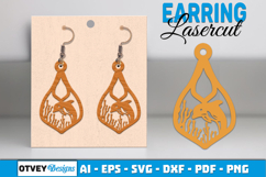 Lasercut Wooden Earrings Sea Animals Product Image 2