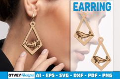 Lasercut Wooden Earrings Sea Animals Product Image 1