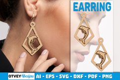 Lasercut Wooden Earrings Sea Animals Product Image 2