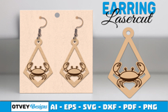 Lasercut Wooden Earrings Sea Animals Product Image 1