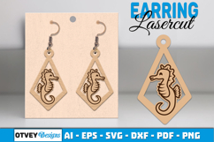 Lasercut Wooden Earrings Sea Animals Product Image 1