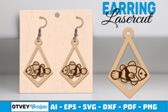 Lasercut Wooden Earrings Sea Animals Product Image 1