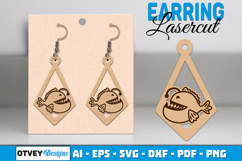 Lasercut Wooden Earrings Sea Animals Product Image 1