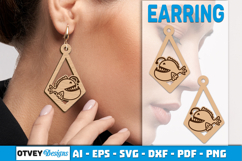 Lasercut Wooden Earrings Sea Animals Product Image 2