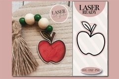 Apple Wooden Beaded Garland Tag Cut File, Beaded Garland Tag Product Image 1