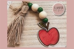 Apple Wooden Beaded Garland Tag Cut File, Beaded Garland Tag Product Image 4