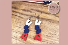 Patriotic Laser Earrings svg, Laser Earring SVG file, 4th of Product Image 7