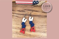 Patriotic Laser Earrings svg, Laser Earring SVG file, 4th of Product Image 5