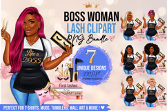 Black Lash Artist Woman, Beauty Boss Design,Lash Clipart PNG Product Image 1