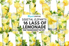 Lass of Lemonade Watercolor Sublimation Clipart Product Image 1