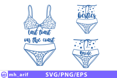 Bachelorette Party Bikini Bride Besties SVG Design Product Image 1
