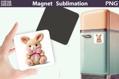 Cute Easter Bunny Magnet Sublimation | Spring PNG Product Image 1