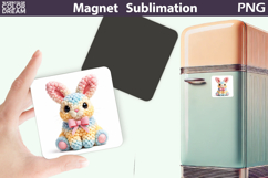 Pastel Easter Bunny Magnet Sublimation | Spring PNG Product Image 1