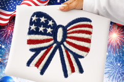 Latch Hook Bow Png, Coquette Patriotic Product Image 1