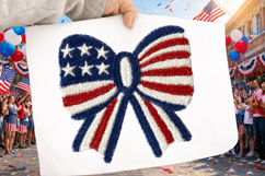 Latch Hook Bow Png, Coquette Patriotic Product Image 2