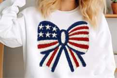 Latch Hook Bow Png, Coquette Patriotic Product Image 3