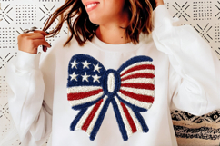 Latch Hook Bow Png, Coquette Patriotic Product Image 5