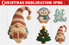 Latch hook yarn Christmas Sublimation | Cozy Christmas png Product Image 1
