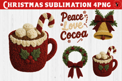 Latch hook yarn Christmas Sublimation | Cozy Christmas png Product Image 1