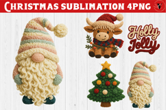Latch hook yarn Christmas Sublimation | Cozy Christmas png Product Image 1