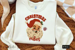 Faux Yarn Retro Santa Christmas PNG Product Image 3