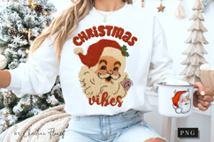 Faux Yarn Retro Santa Christmas PNG Product Image 5