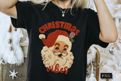 Faux Yarn Retro Santa Christmas PNG Product Image 6