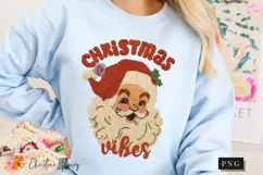 Faux Yarn Retro Santa Christmas PNG Product Image 8