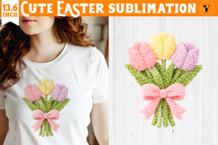 Latch hook yarn Easter Sublimation | Cute Easter Flowers Product Image 1
