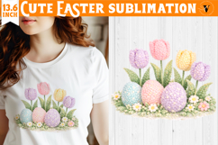 Latch hook yarn Easter Sublimation | Cute Easter Flowers Product Image 1