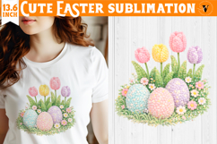 Latch hook yarn Easter Sublimation | Cute Easter Flowers Product Image 1