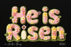 Latch Hook He Is Risen PNG | Easter Png Product Image 4