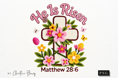Latch Hook He Is Risen PNG | Easter Png Product Image 5