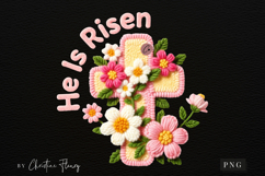 Latch Hook He Is Risen PNG | Easter Png Product Image 4