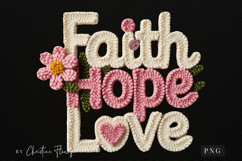 Faux Crochet Faith Hope Love PNG | Easter Png Product Image 4