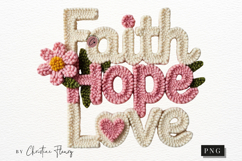 Faux Crochet Faith Hope Love PNG | Easter Png Product Image 5