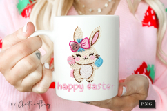 Faux Latch Hook Happy Easter Bunny PNG | Easter Png Product Image 2