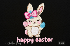 Faux Latch Hook Happy Easter Bunny PNG | Easter Png Product Image 4