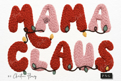 Faux Yarn Retro Mama Claus Christmas PNG Product Image 4