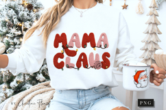 Faux Yarn Retro Mama Claus Christmas PNG Product Image 5