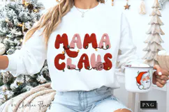 Faux Yarn Retro Mama Claus Christmas PNG Product Image 5