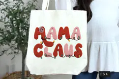 Faux Yarn Retro Mama Claus Christmas PNG Product Image 6
