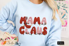 Faux Yarn Retro Mama Claus Christmas PNG Product Image 7
