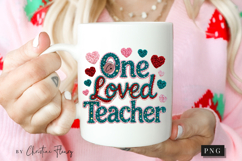 Valentines One Loved Teacher PNG Latch Hook Yarn Product Image 2