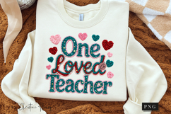 Valentines One Loved Teacher PNG Latch Hook Yarn Product Image 3