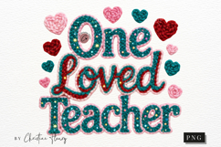 Valentines One Loved Teacher PNG Latch Hook Yarn Product Image 4