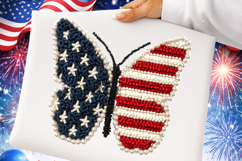 Latch Hook Pearl Patriotic Butterfly Product Image 1